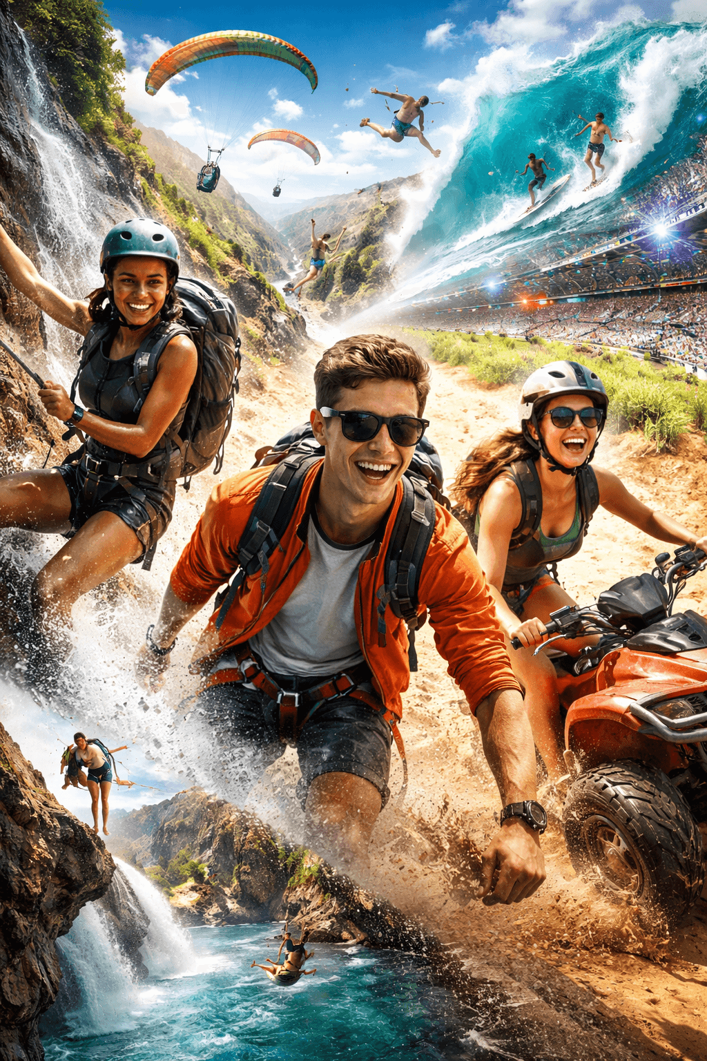 Extreme sports adventure travel destination for adrenaline junkies